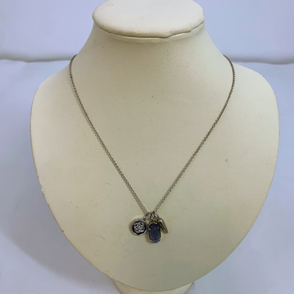 Kendra Scott Silver Tone Necklace with Three‎ Charm Pendants